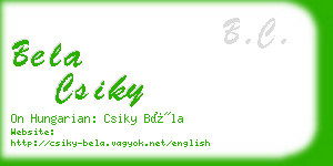 bela csiky business card